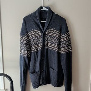 J. Crew Men's Black and Tan Cardigan